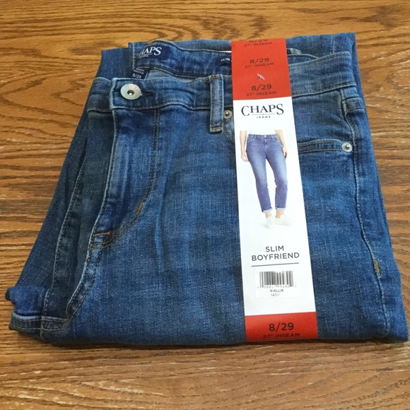 Chaps Jeans Womens Chaps Slim Boyfriend Jeans Nwt Blue Wallis